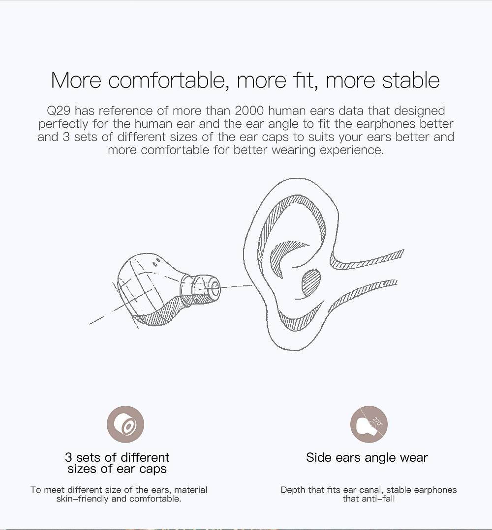 QCY Q29 Wireless Bluetooth earphones Stereo earphones Auto Connected earbuds With Mic And Portable Storage Box