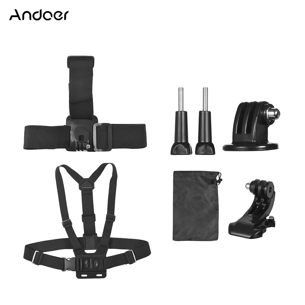 Andoer 7 In 1 Outdoor Sports Action Camera Accessories Mount Kit for GoPro 7 Hero 6/5 Xiaomi Yi SJCAM AKASO EK7000 Brave 4 CAMPARK DBPOWER Sport Cameras