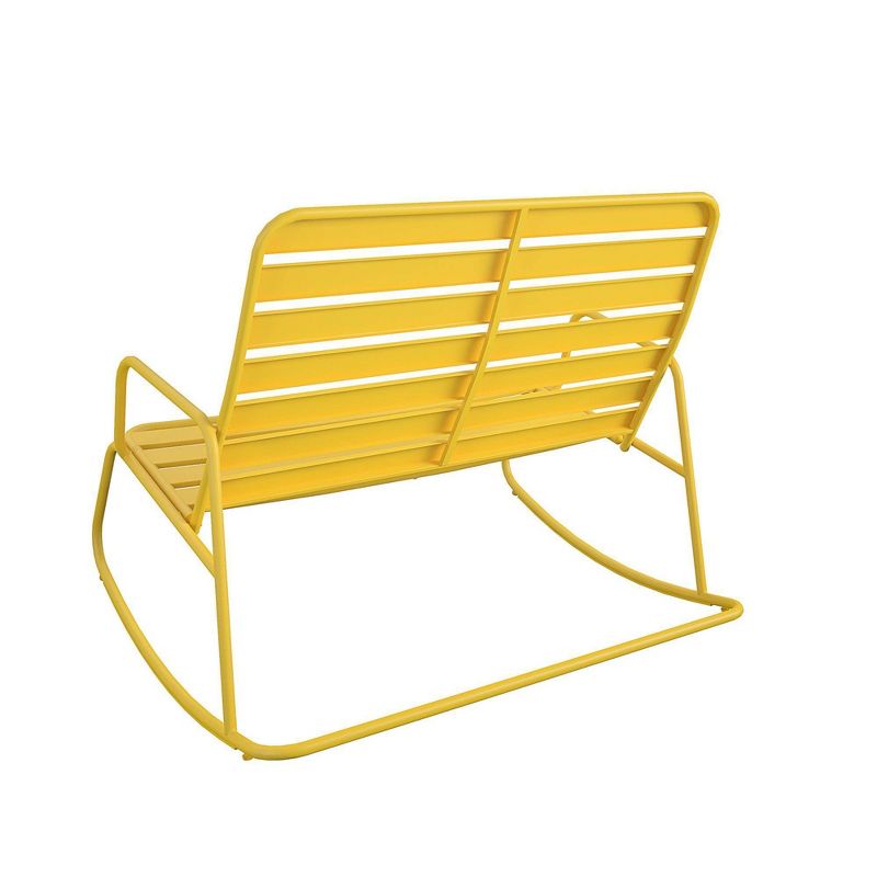 Roberta Outdoor/Indoor Rocker Loveseat - Yellow - Novogratz