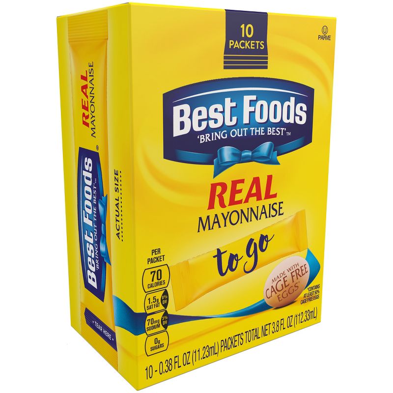 Best Foods To Go Packets Real Mayonnaise - 10ct
