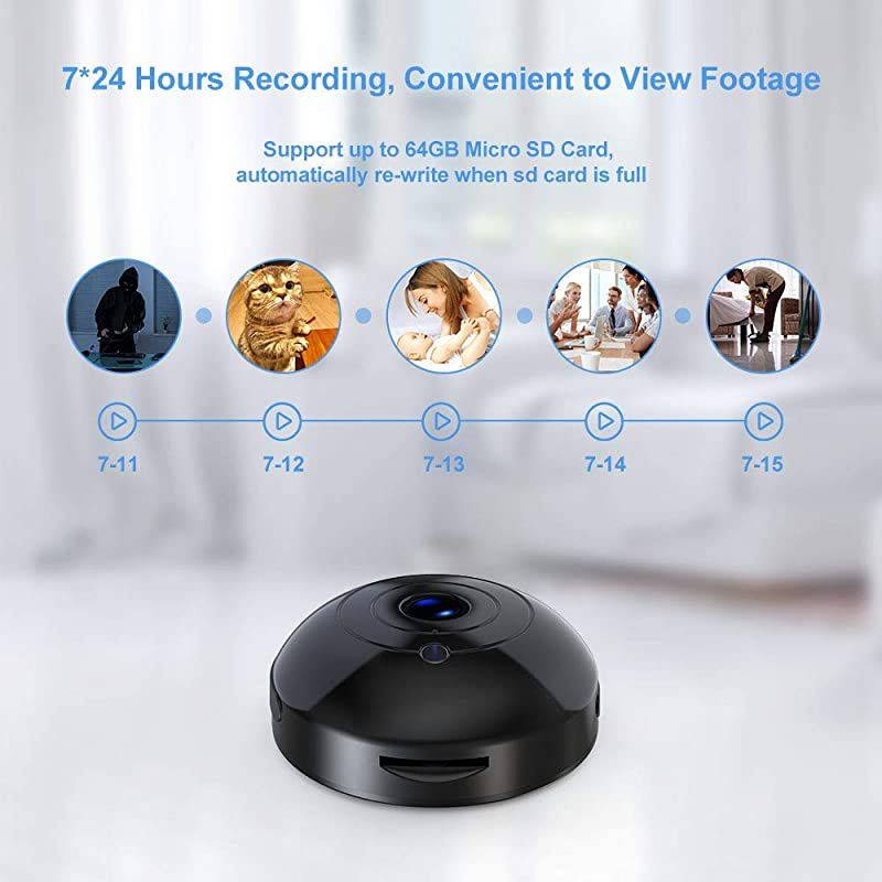 Mini Hidden-Camera WiFi-Spy Camera Wireless 1080P,  Small Spy Cam Nanny Cam with Audio and Video Recording Micro Surveillance Camera for Live Stream/Night Vision/Motion Activated with Phone APP