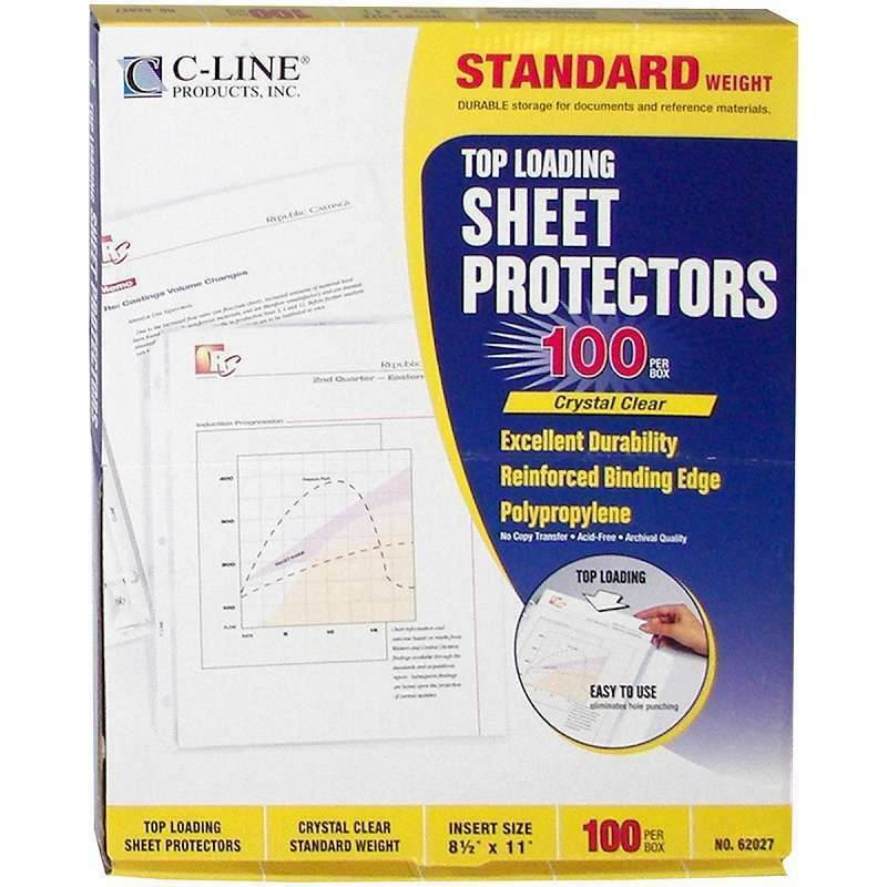 Top Loading Sheet Protectors 8.5"X11" 100/Pkg Clear 038944620275
