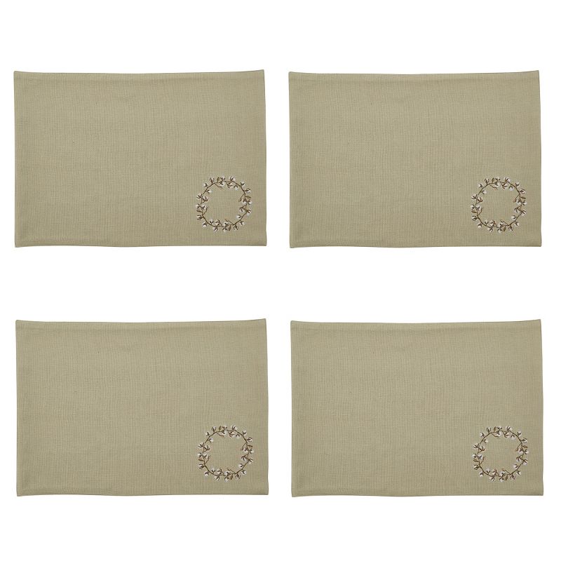 Park Designs Cotton Wreath Placemat Set - Beige