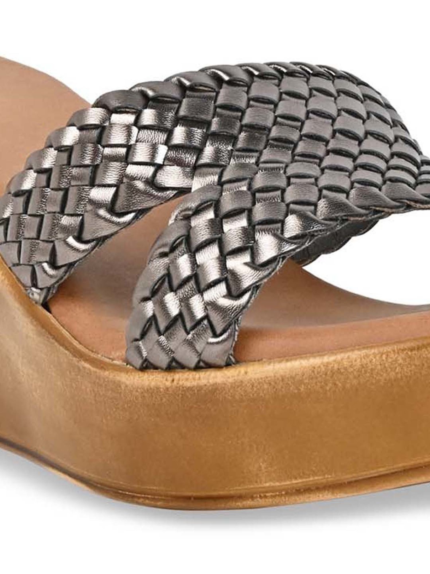 Rocia by Regal Women's Gun Metal Casual Wedges