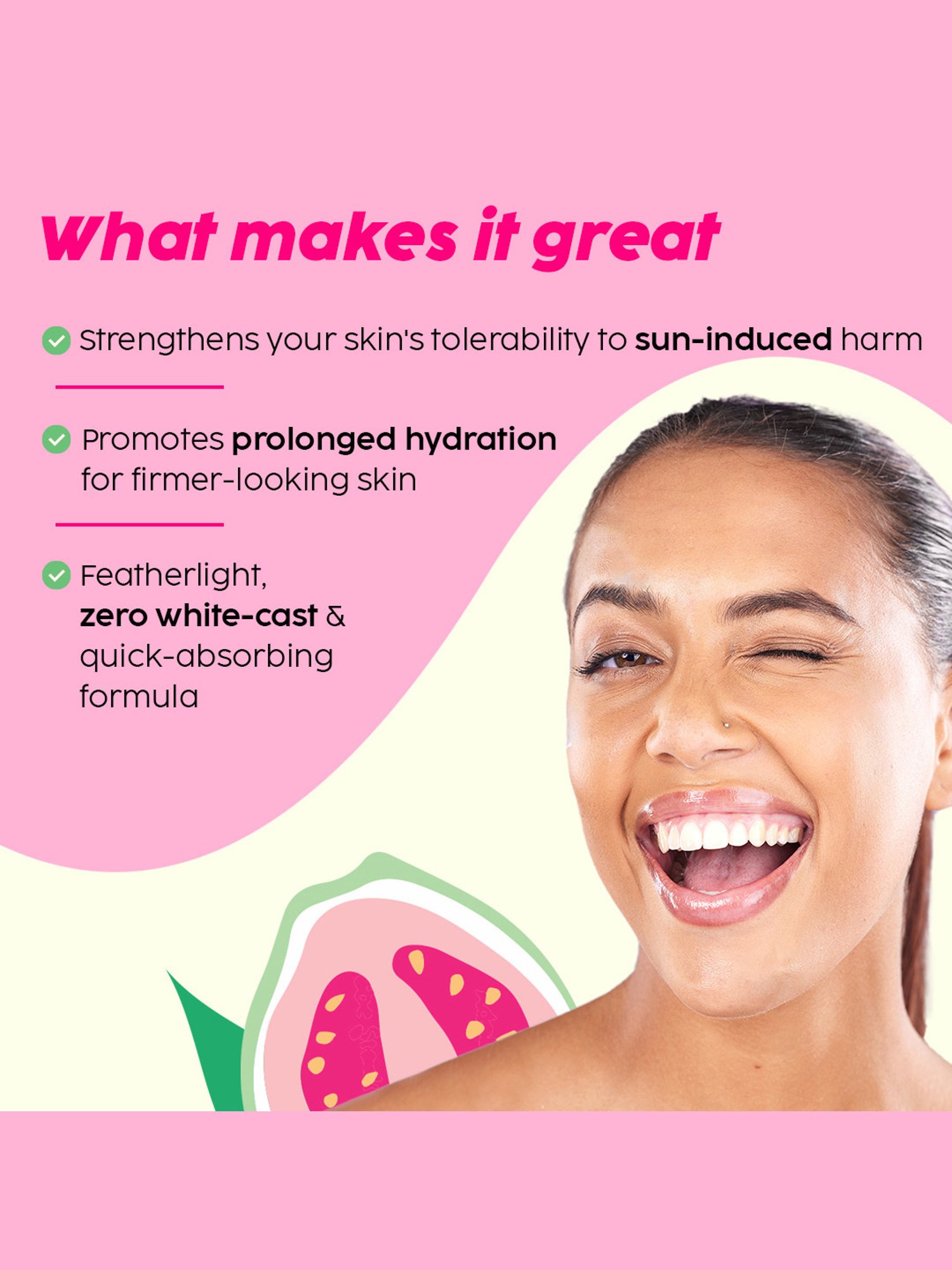 PLIX THE PLANT FIX Guava Glow Invisible Sunscreen - 50 gm