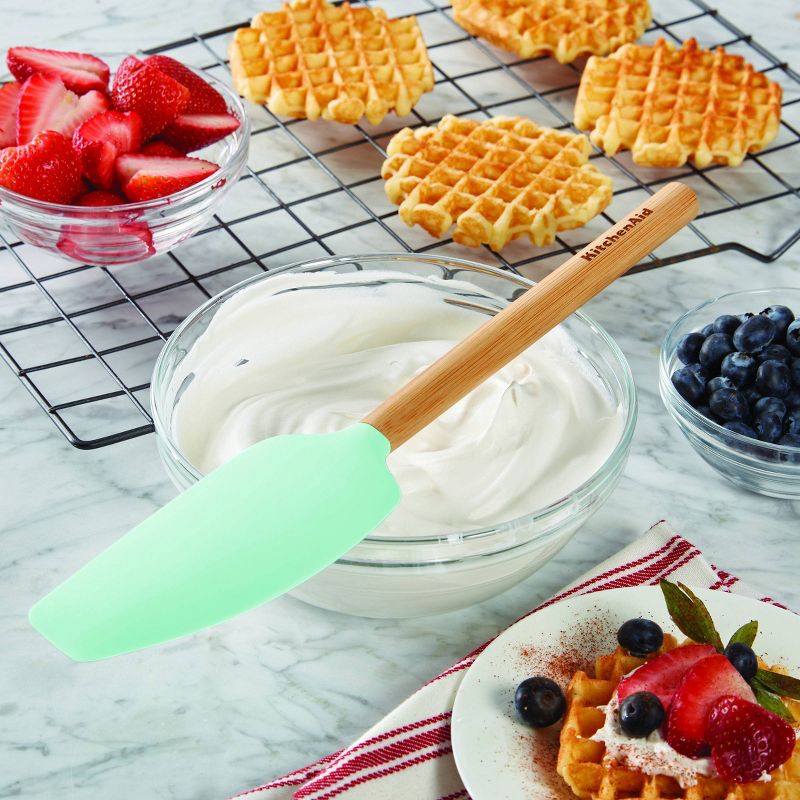 KitchenAid Bamboo Handle Mixer Spatula Ice Blue