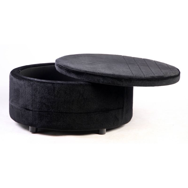 Carson Storage Ottoman Black - ACEssentials