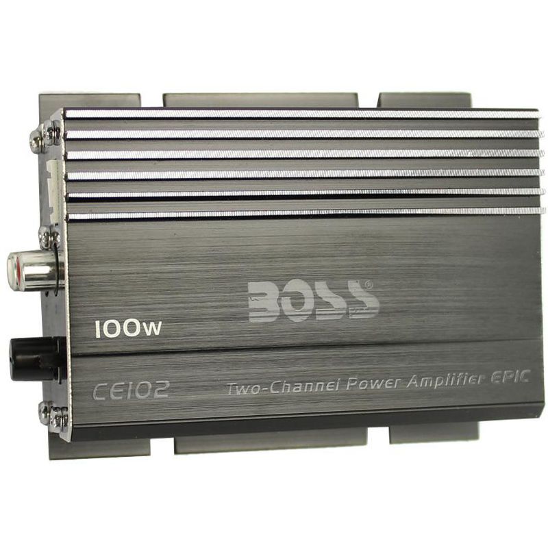 BOSS CE102 100 Watt 2 Channel Car/Motorcycle/ATV Audio Power Amplifier (2 Pack)