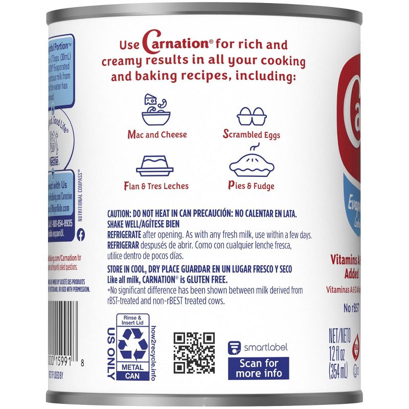 Nestle Carnation Gluten Free Low Fat 2% Evaporated Milk - 12oz