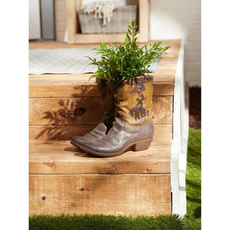 Set of 2 Indoor/Outdoor Polyresin Cowboy Boots Planter - Zings & Thingz