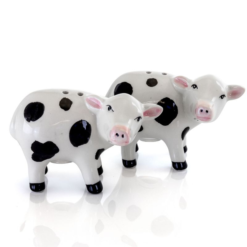 Gibson Urban Market For Your Happy Place 2 Piece Salt and Pepper Shaker Cow Set