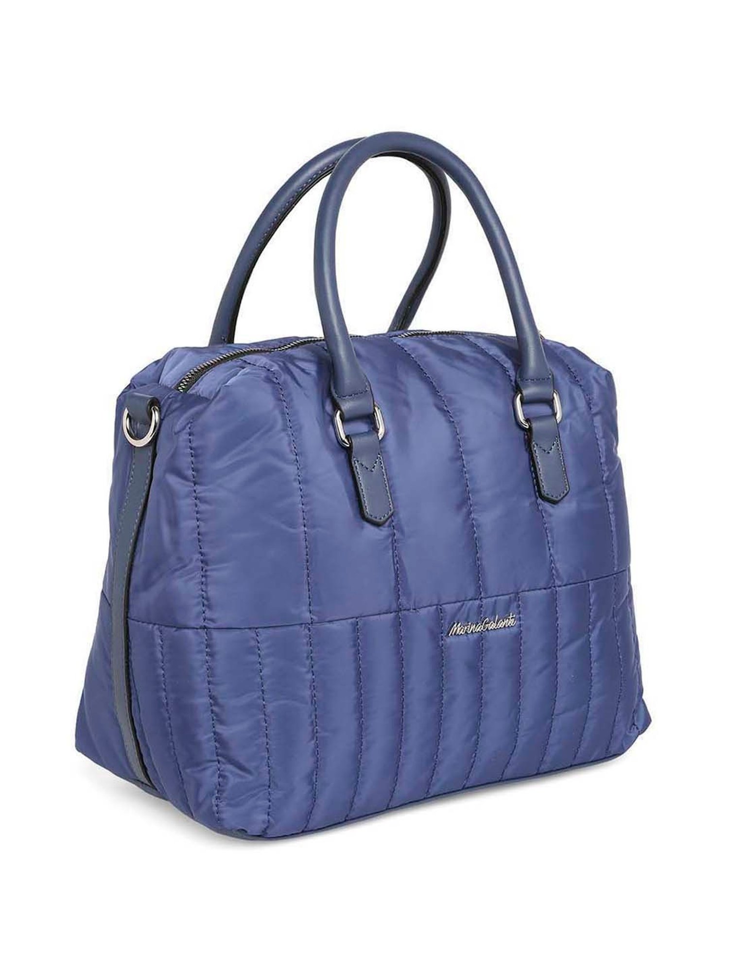 Marina Galanti Blue Quilted Medium Bowler Bag