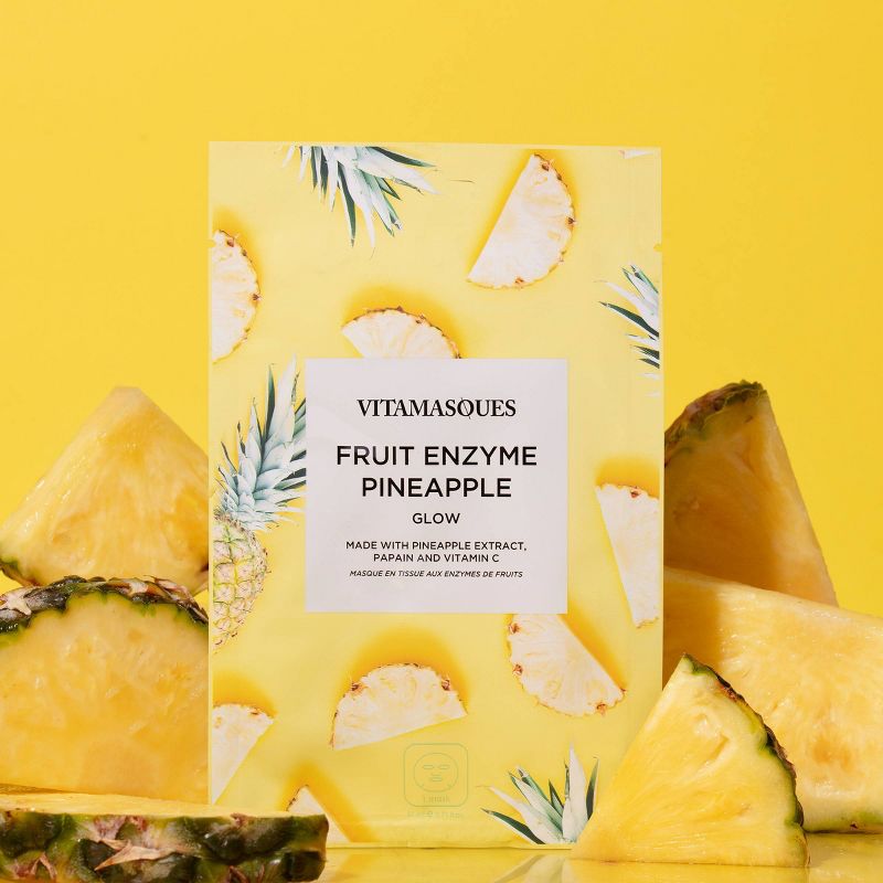 Vitamasques Fruit Enzyme Pineapple Sheet Mask - 0.71 fl oz