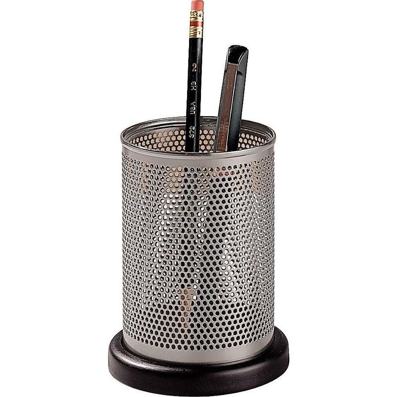 Rolodex Distinctions Pencil Cup 3 1/2 dia. x 4 1/2 Metal/Black E23569