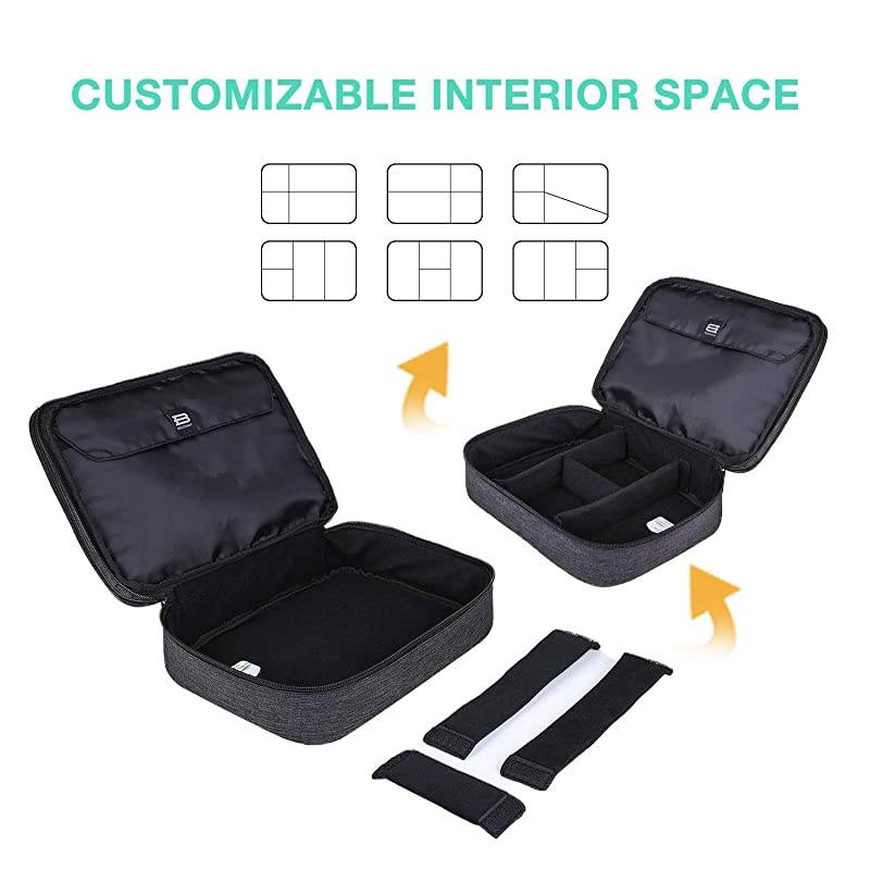 Electronic Organizer  Accessories Organizer Travel Double Layer Electronics Bag Large for 105 inch iPad Pro Adapter Cables Black