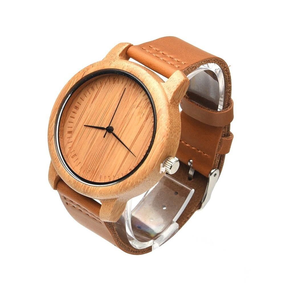Women's Watches Analog Handmade Natural Bamboo Wood Watches Men Fashion Minimalist Quartz Watch