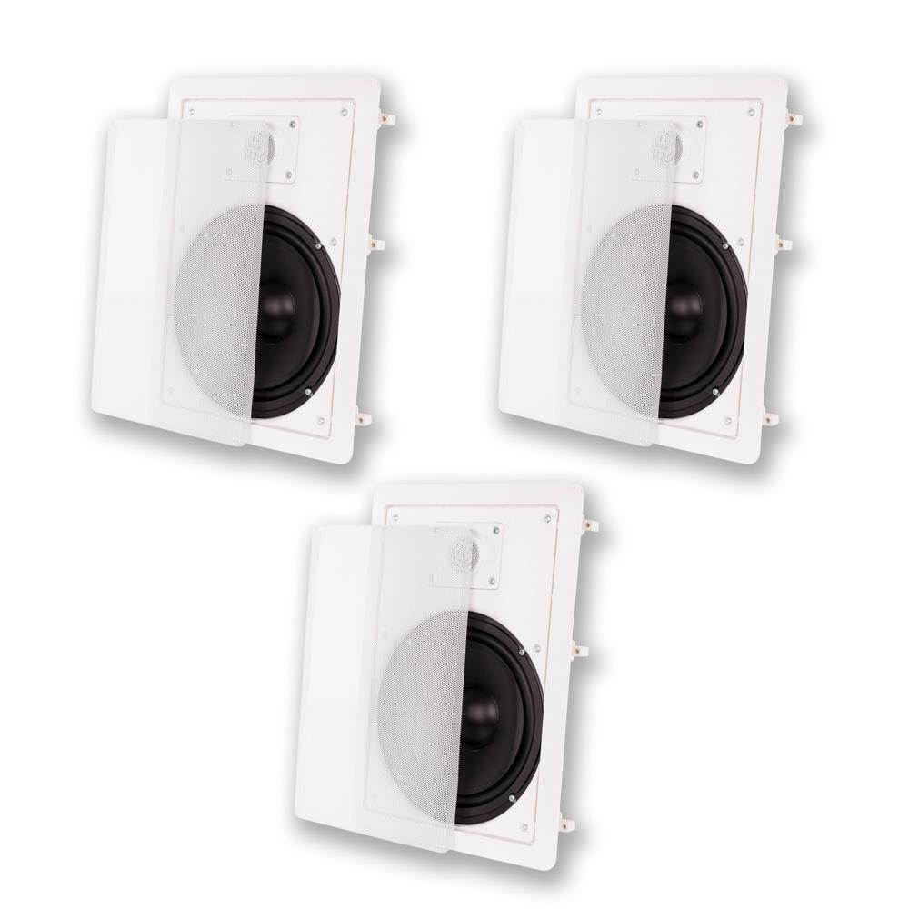 Acoustic Audio MT8 Flush Mount In Wall Speakers with 8" Woofers 3 Pack