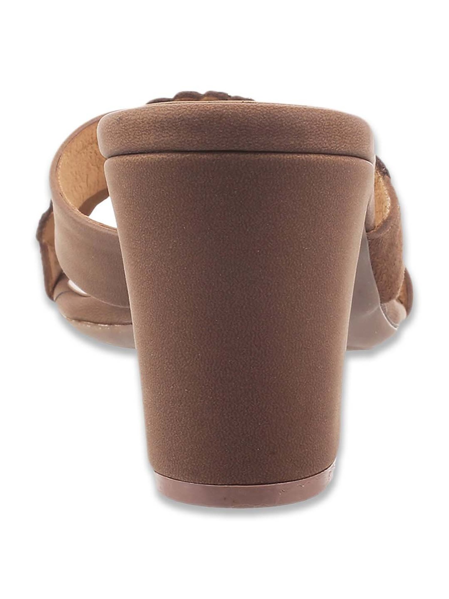 Mochi Women's Brown Cross Strap Sandals