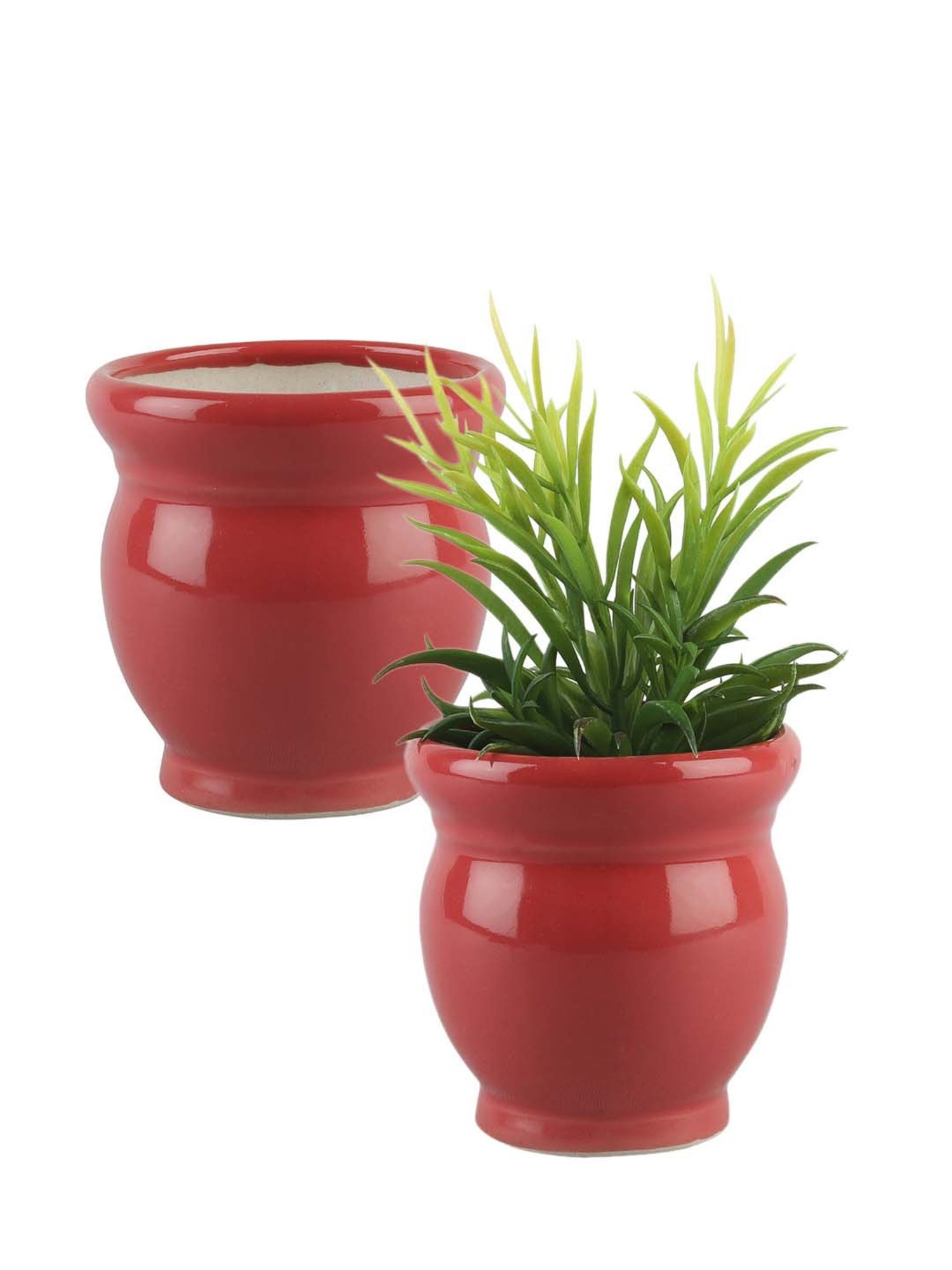 VarEesha Red Ceramic Planter Pot - Set of 2