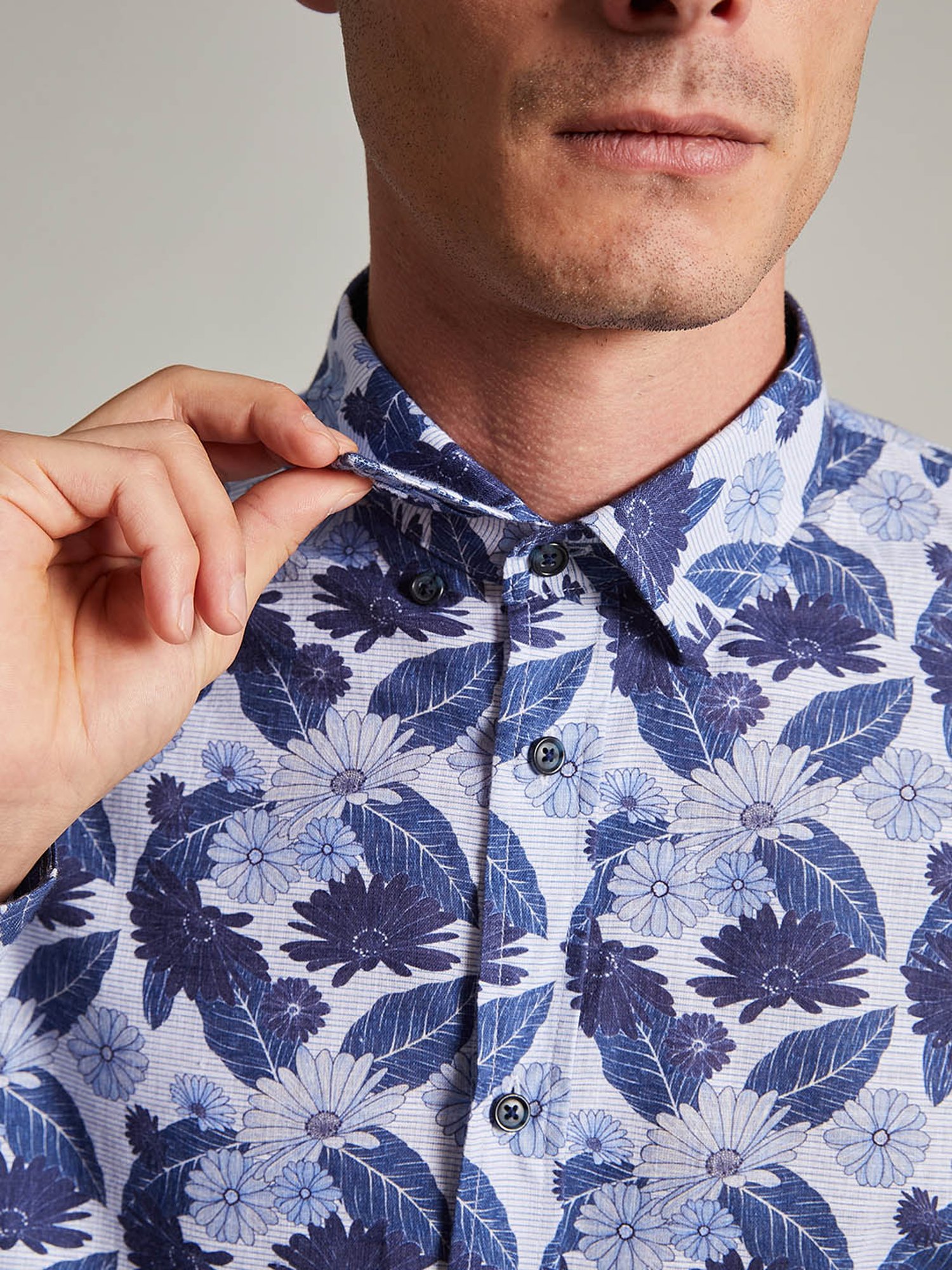 Matinique Blue Cotton Full Sleeves Shirt