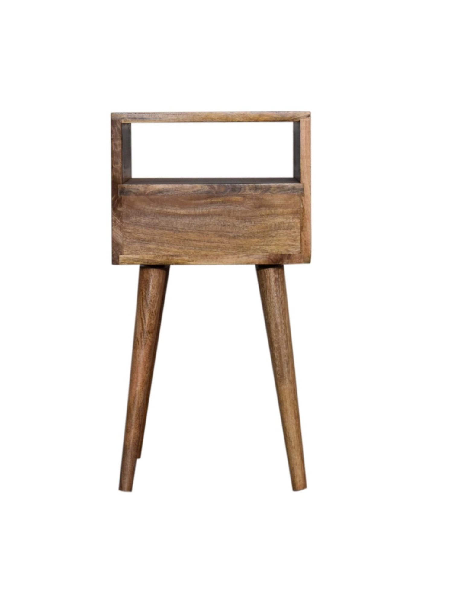 Artisan Furniture Solid Brown Mango Wood Side Table Slate Grey Finish