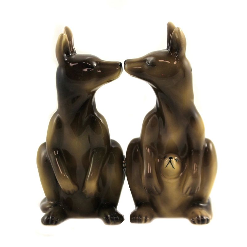 Tabletop 4.0" Kissing Kangaroos Salt Pepper Magnetic Set/2 Zoo Menagerie Pacific Trading  -  Salt And Pepper Shaker Sets