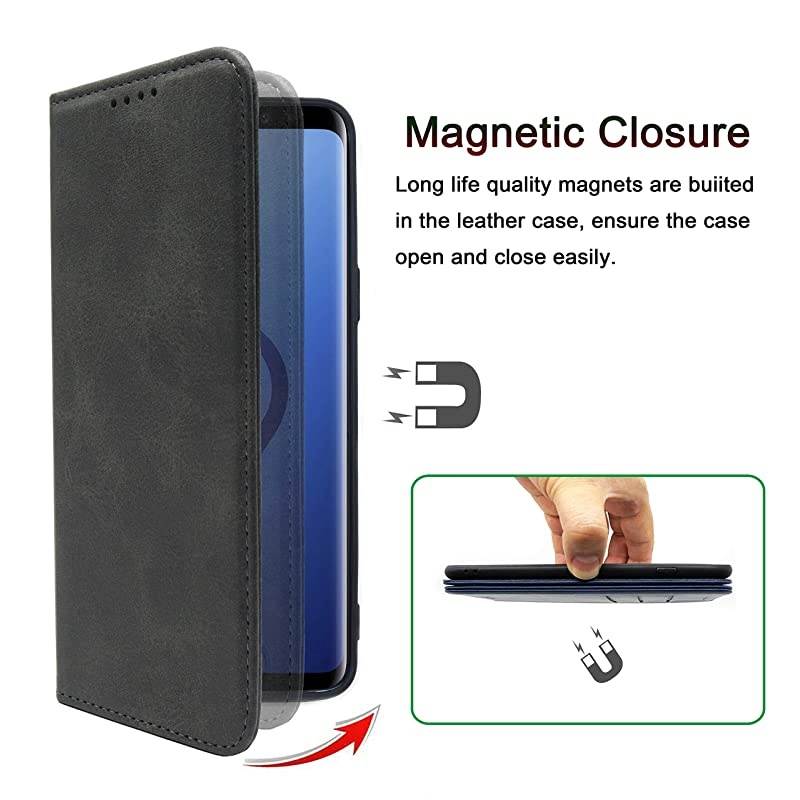 Phone Case Cover for Samsung Galaxy S8 Galaxy S8 Flip Protective Case Black for Men Women  Strong Magnetic No Buckle Samsung Galaxy S8 Leather Wallet Case with Card Holder Kickstand