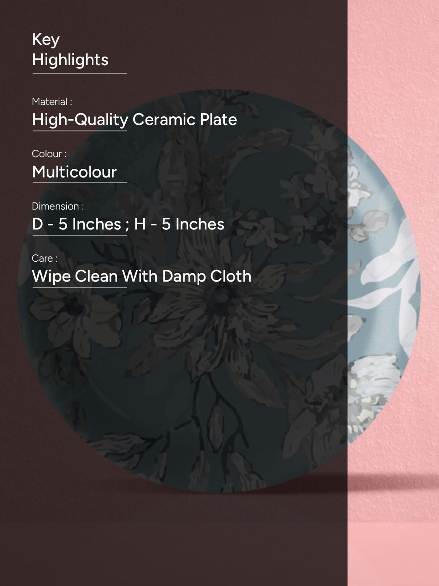 Nestroots Indigo Traditional Multicolor Porcelain Wall Plate