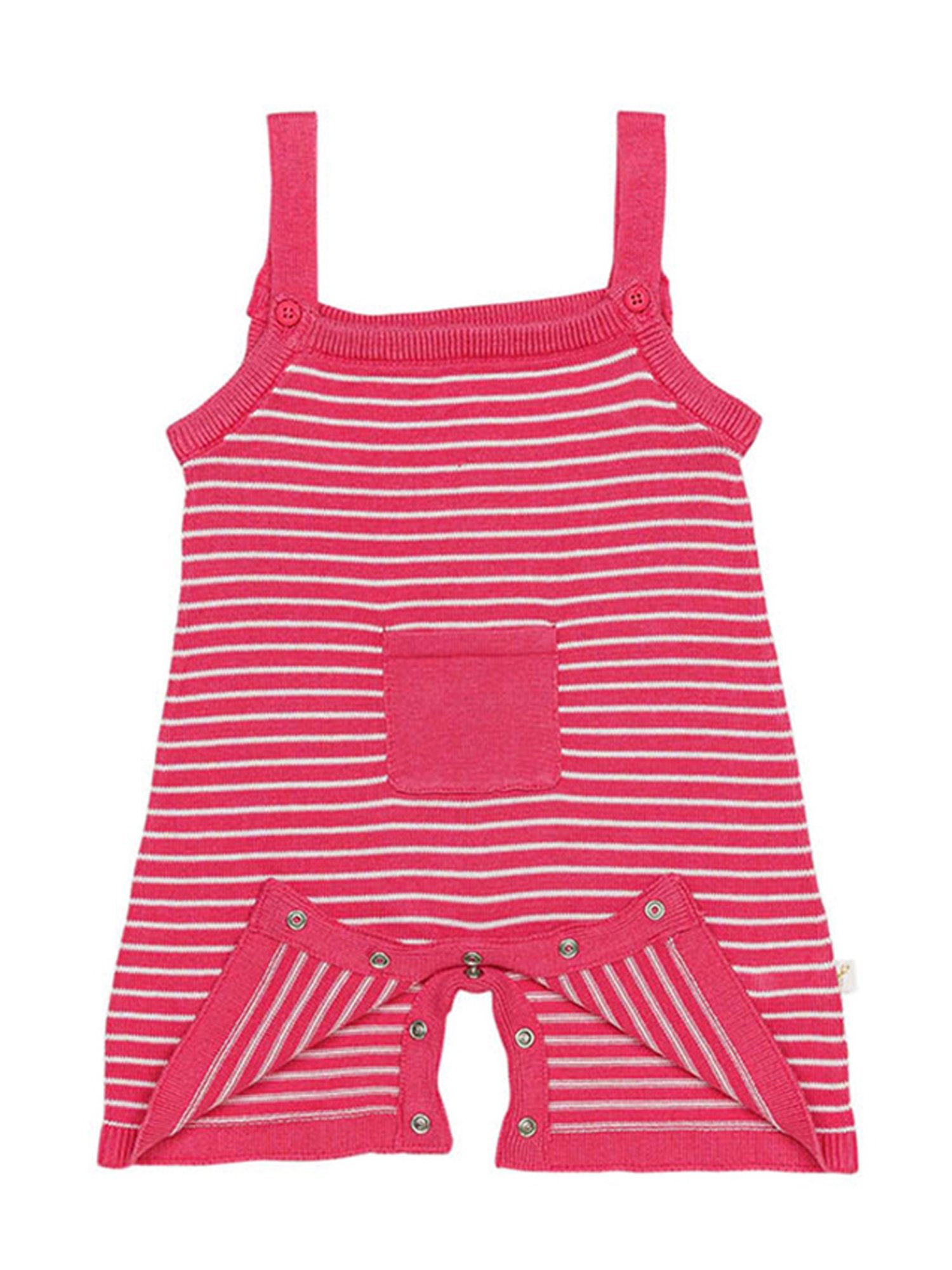 H by Hamleys Infants Boys Pink Self Dungaree