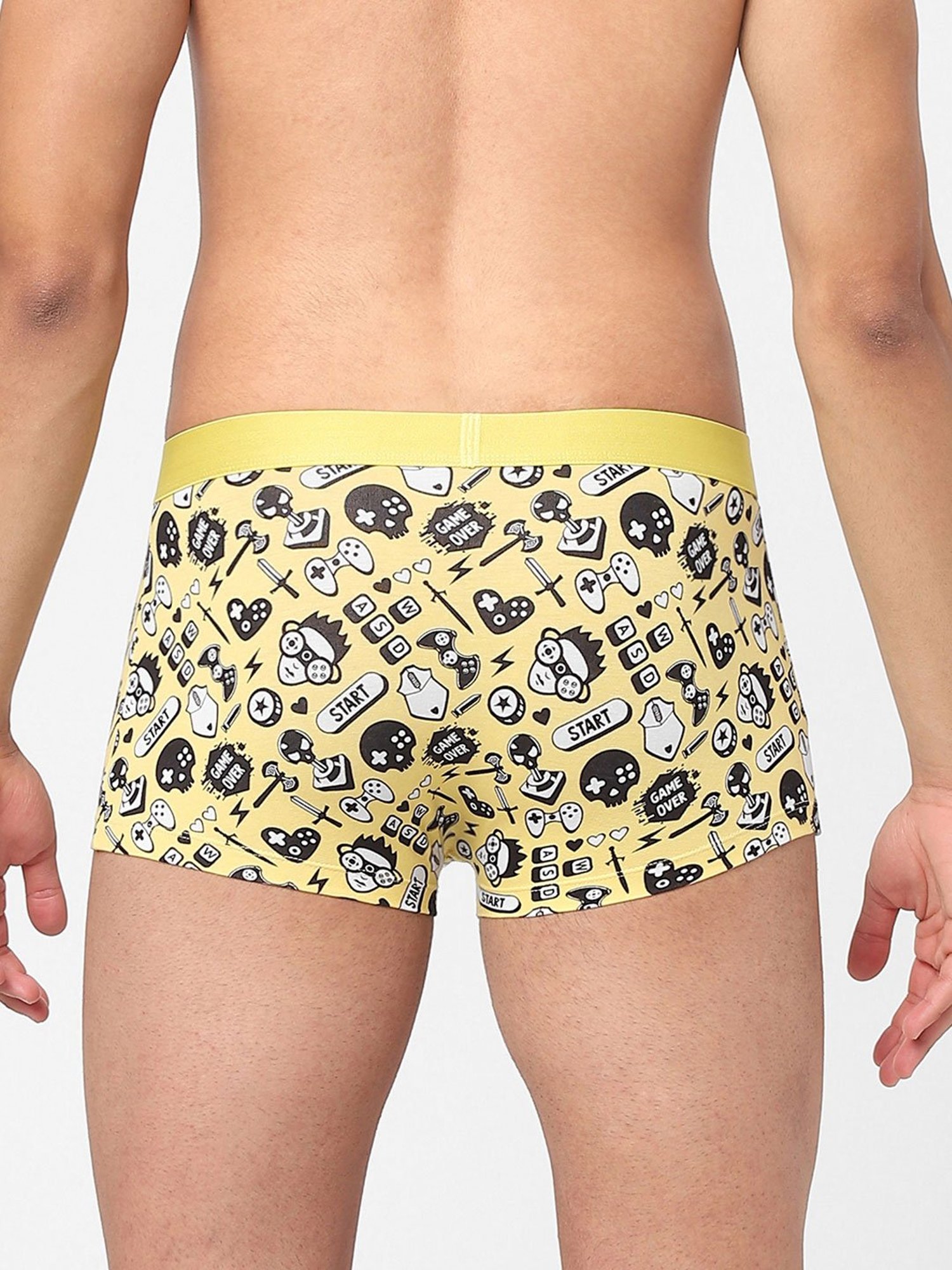 Jack & Jones Yellow Printed Trunks
