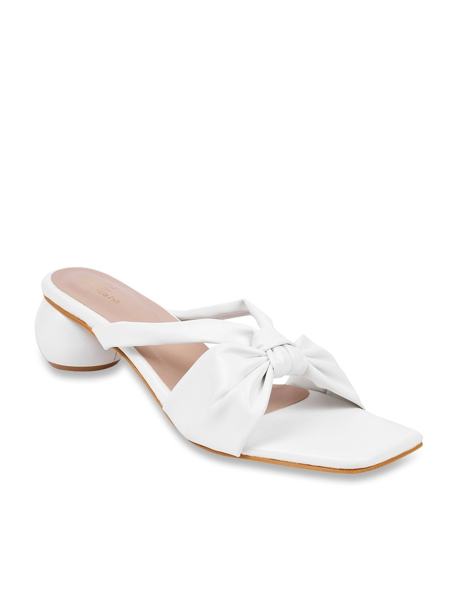 The White Pole Women's White Casual Sandals