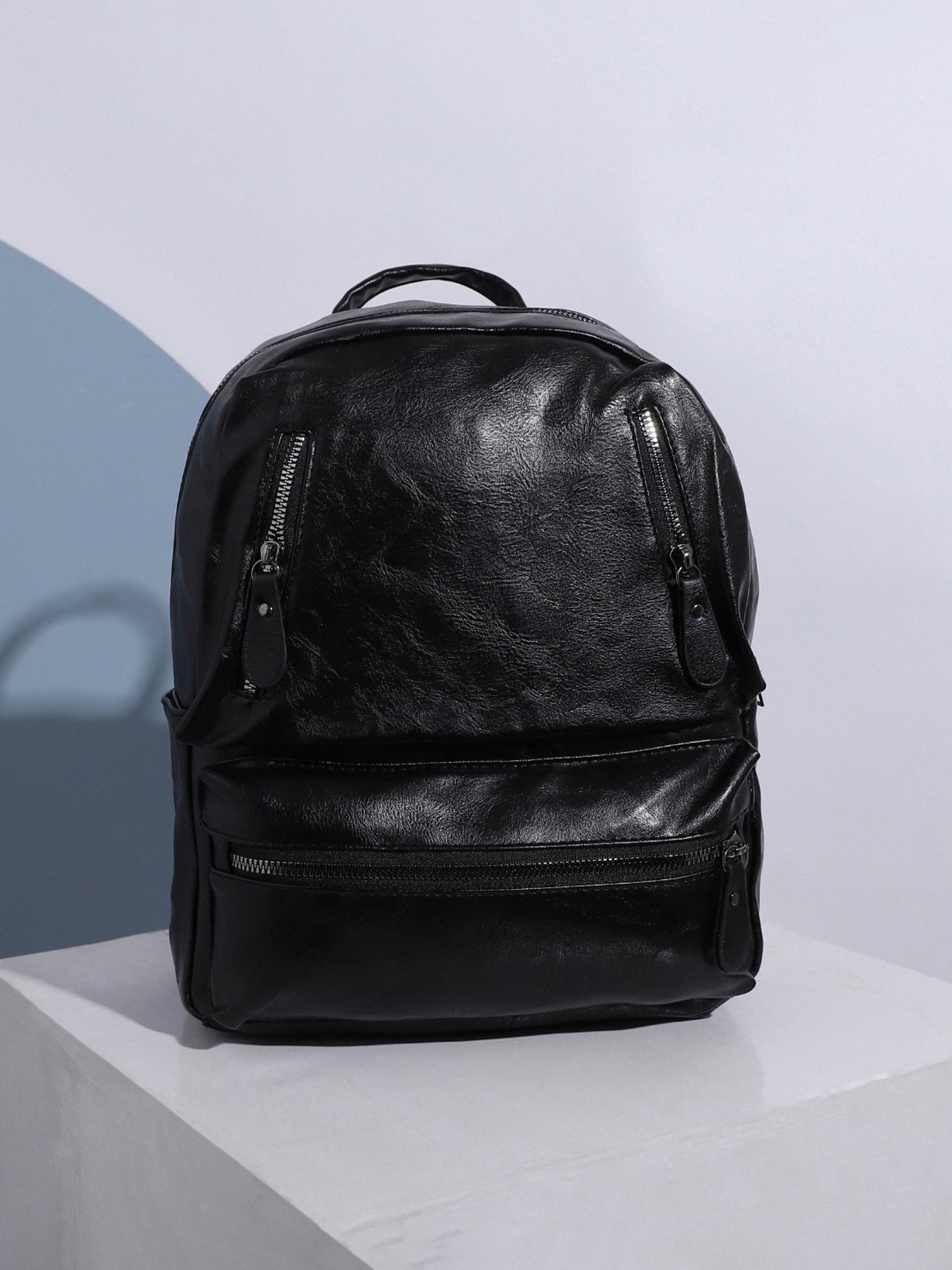 HauteSauce Black Large Leather Mini Backpack