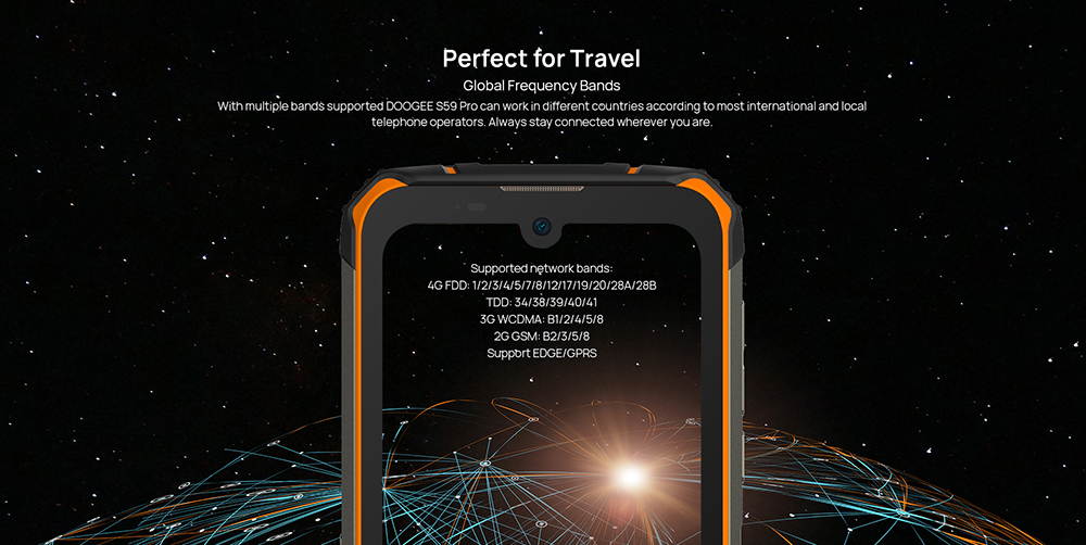 DOOGEE S59 Pro Unlocked Rugged Smartphone 10050mAh Battery 4GB + 128GB Unlocked Cell Phones 2W Loud Speaker 16MP Camera Android 10 5.71" Screen Helio P22 Waterproof Phone Face Fingerprint Unlocking