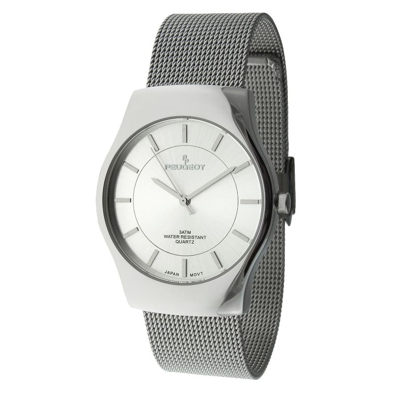 Peugeot Men's Mesh Bracelet Watch - Silver