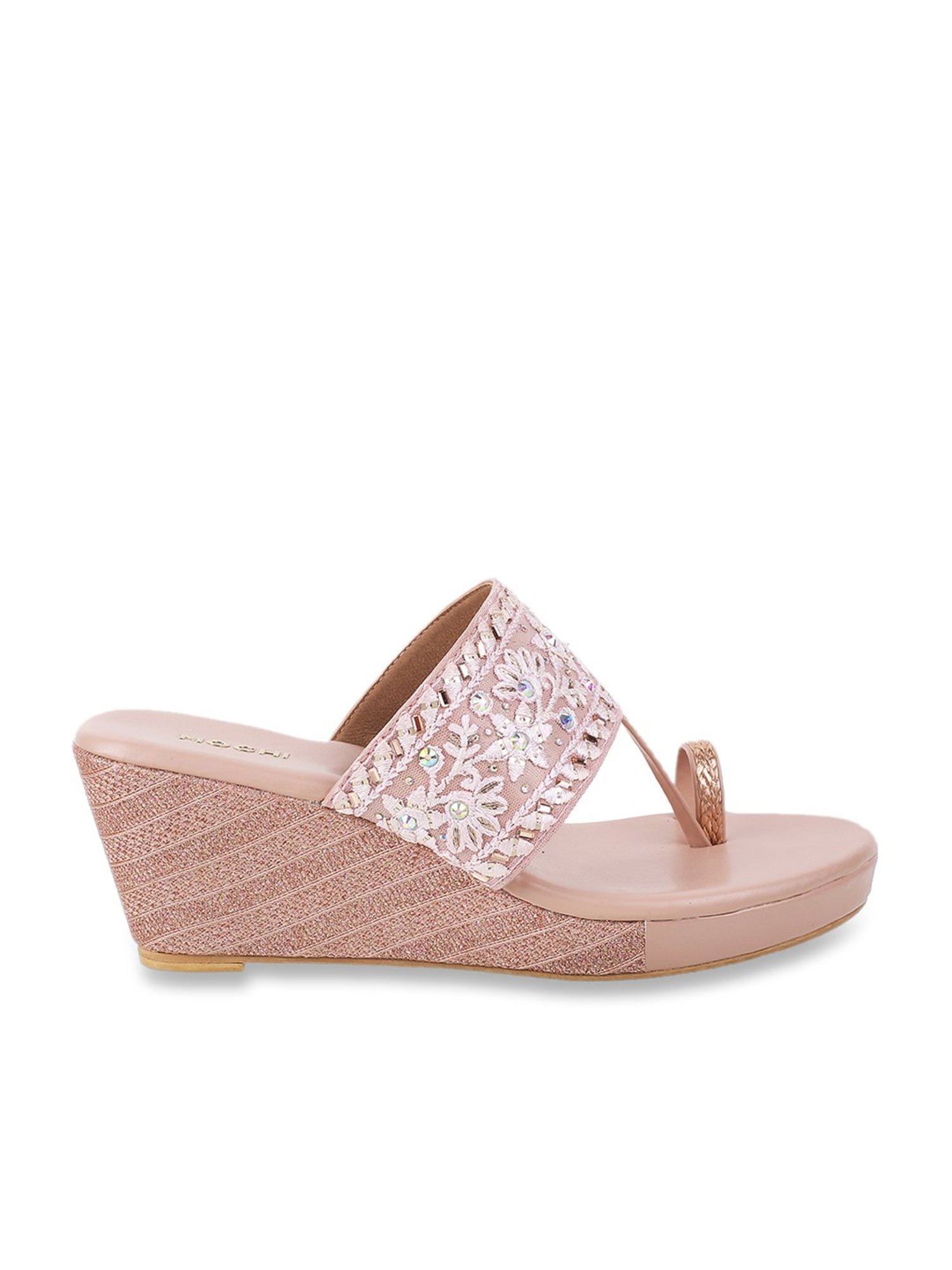 Mochi Women's Peach Toe Ring Wedges