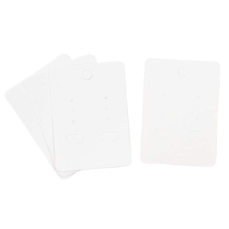 Earring Cards - 200-Pack Hanging Earring Card Holder, Blank Earring Jewelry Display Cards for Ear Studs, Earrings, White, 2 x 2.75 Inches