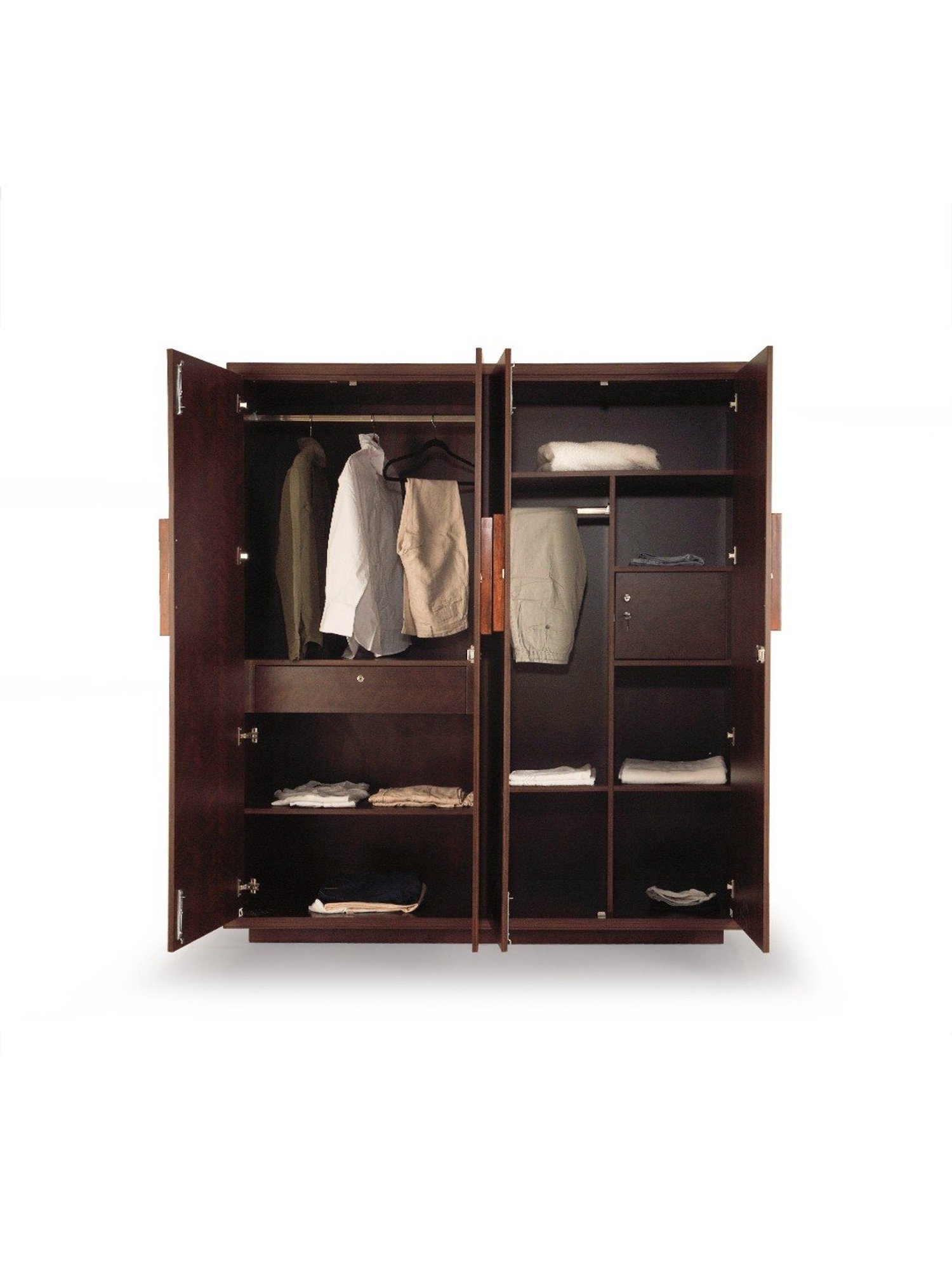 Godrej Interio Ewa Brown Engineered Wood 4 Door Wardrobe