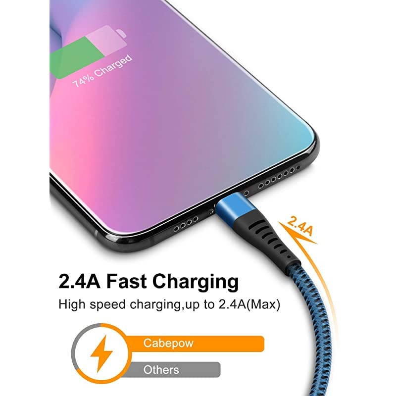 Short iPhone Charger Cable 1ft, CABEPOW 3Pack 1Foot Lightning Cable, Data Sync Fast iPhone Charging Cable Cord for iPhone 11/11 Pro /11 Pro Max/XS/XS Max/XR/X/8/8 Plus/7/7 Plus/6/6 Plus/5/SE-Blue