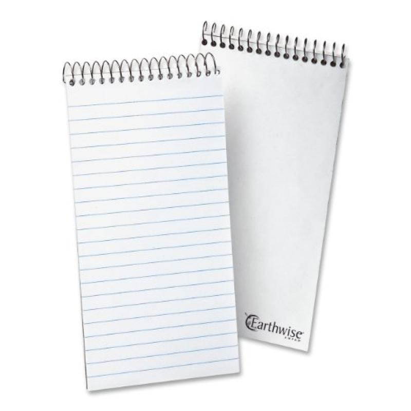 Ampad 25280 Reporter Spiral Notebook, Gregg Rule, 4 x 8, White, 70 Sheets