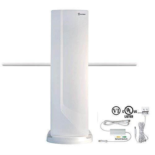 antop outdoor hdtv antenna 70 miles multi-directional reception with vhf enhanced and smartpass amplifier signal booster fit ho