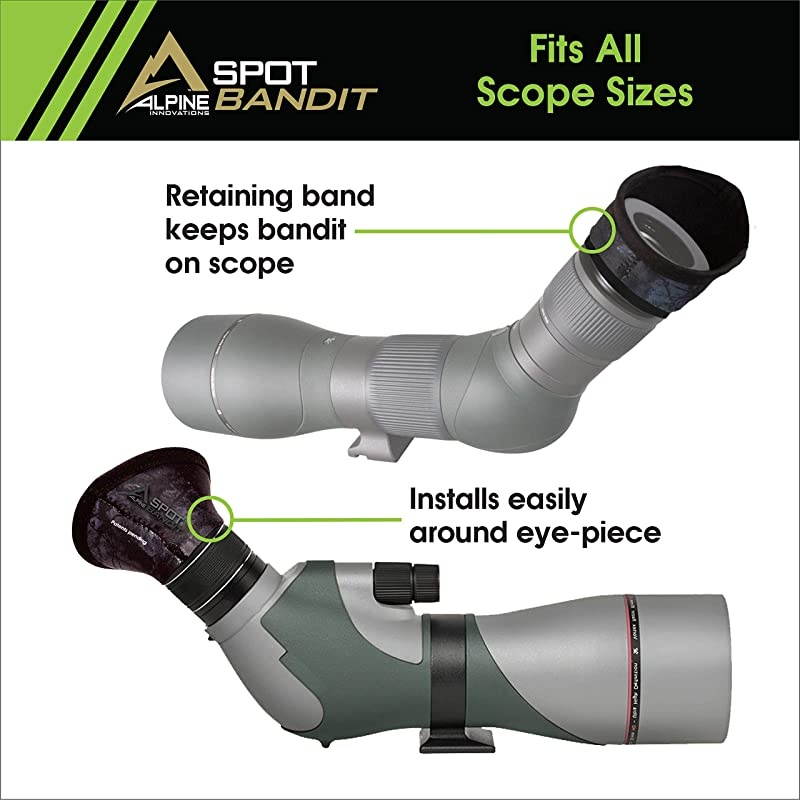 SpotSlicker Bandit - Water-Resistant Spotting Scope Eyeshield to Block