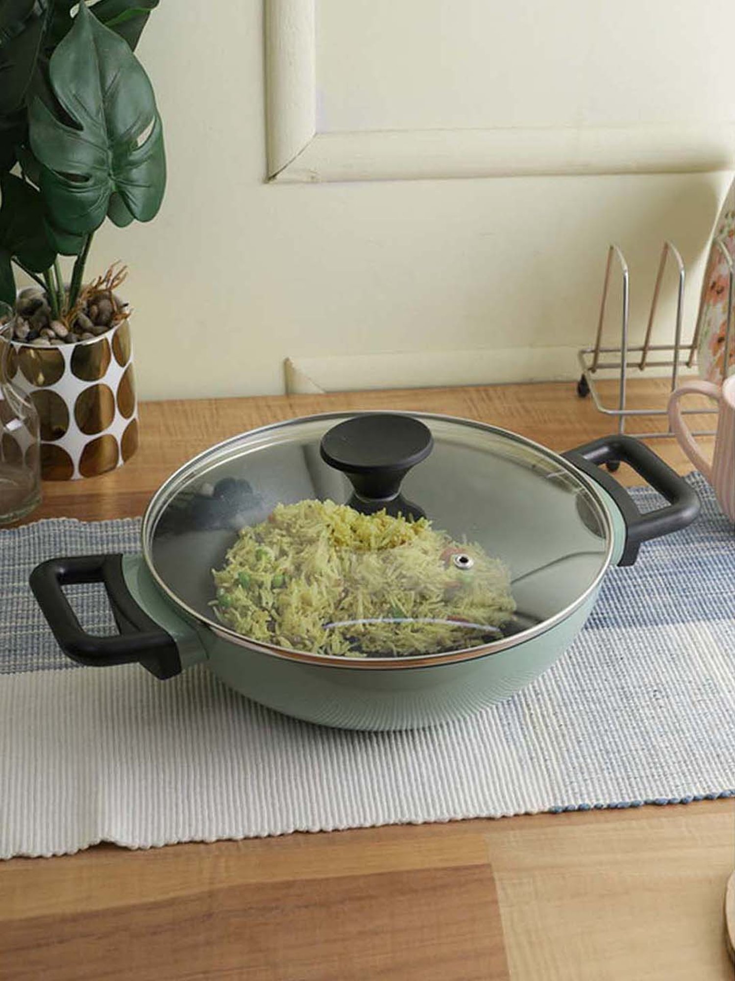 ALLO Silver Stainless Steel Induction Friendly Triply Kadhai (3 L)