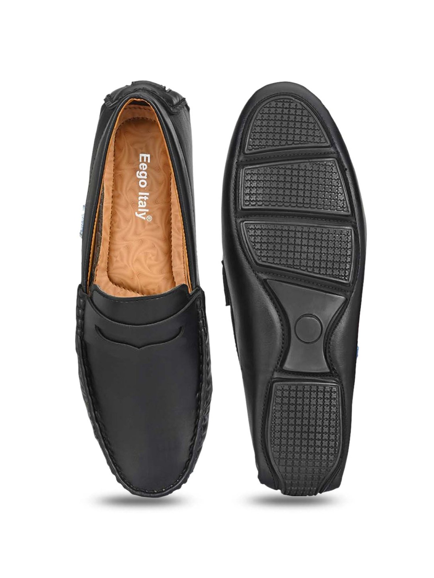 Eego Italy Men's Black Casual Loafers