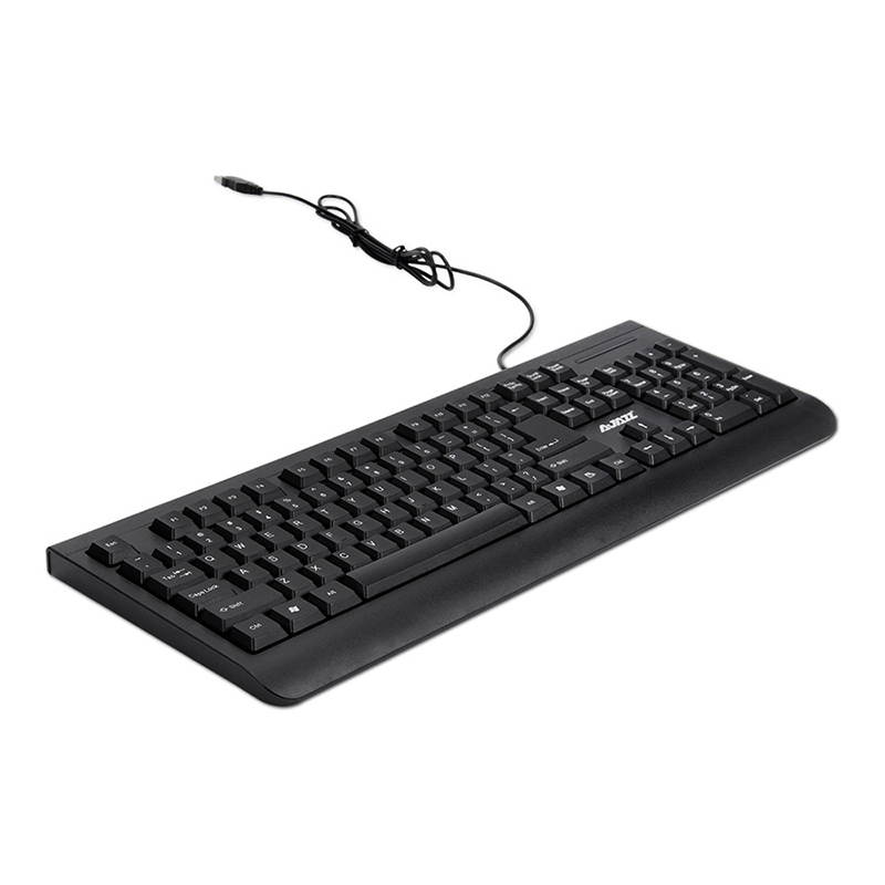 Ajazz X1180 104 Keys Wired Membrane Keyboard & Mouse Kit QWERT Laser Curving Cap Anti-abrasion 1000 DPI Mouse Office Supply
