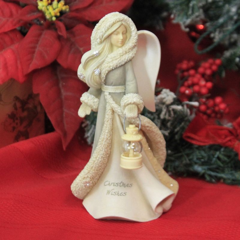 Foundations 7.5" Christmas Wishes Angel Wings Holy Holiday  -  Decorative Figurines