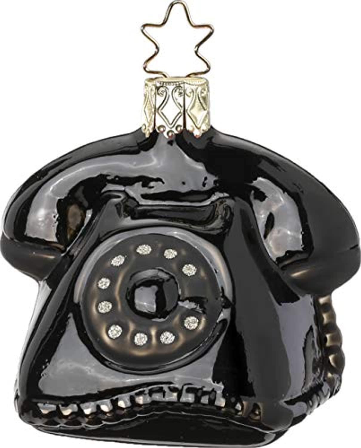 inge-glas nostalgic telephone 10032s019 german glass christmas ornament
