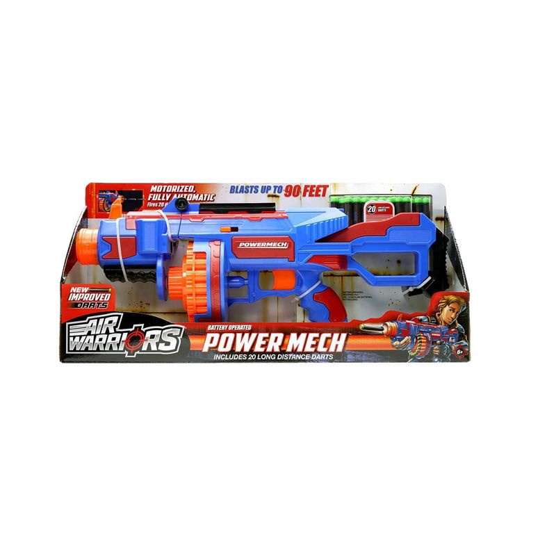 Air Warriors Power Mech Motorized Blaster with 20 Long Distance Darts