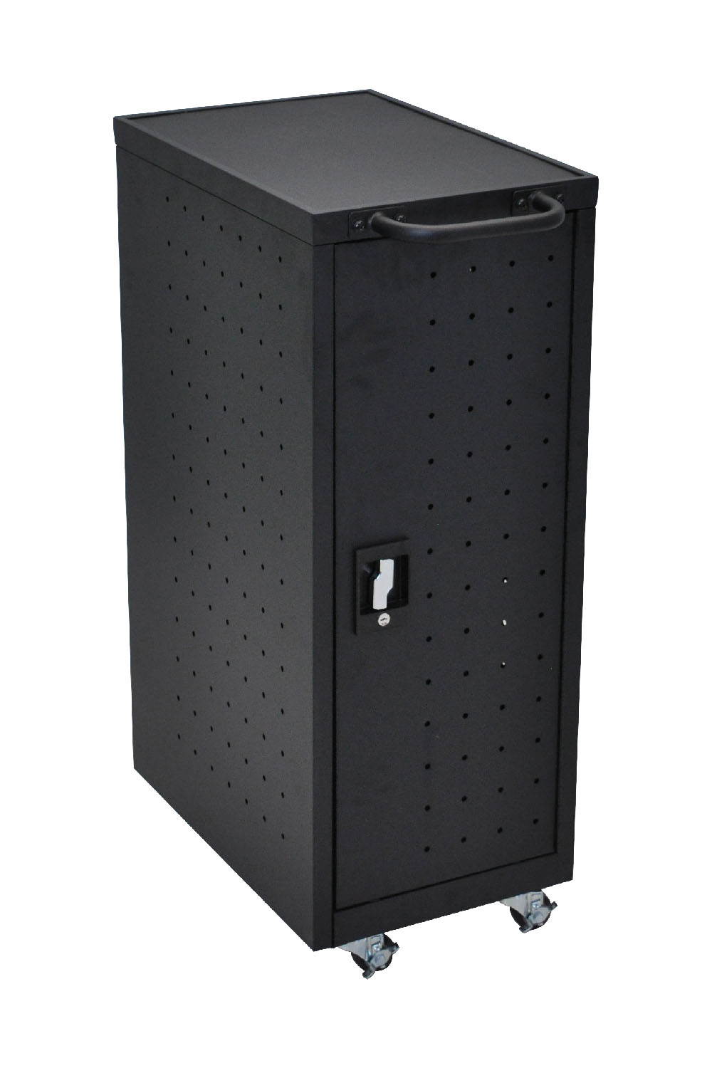 Luxor Black 12 Laptop Charging Cart Includes Electrical Outlets