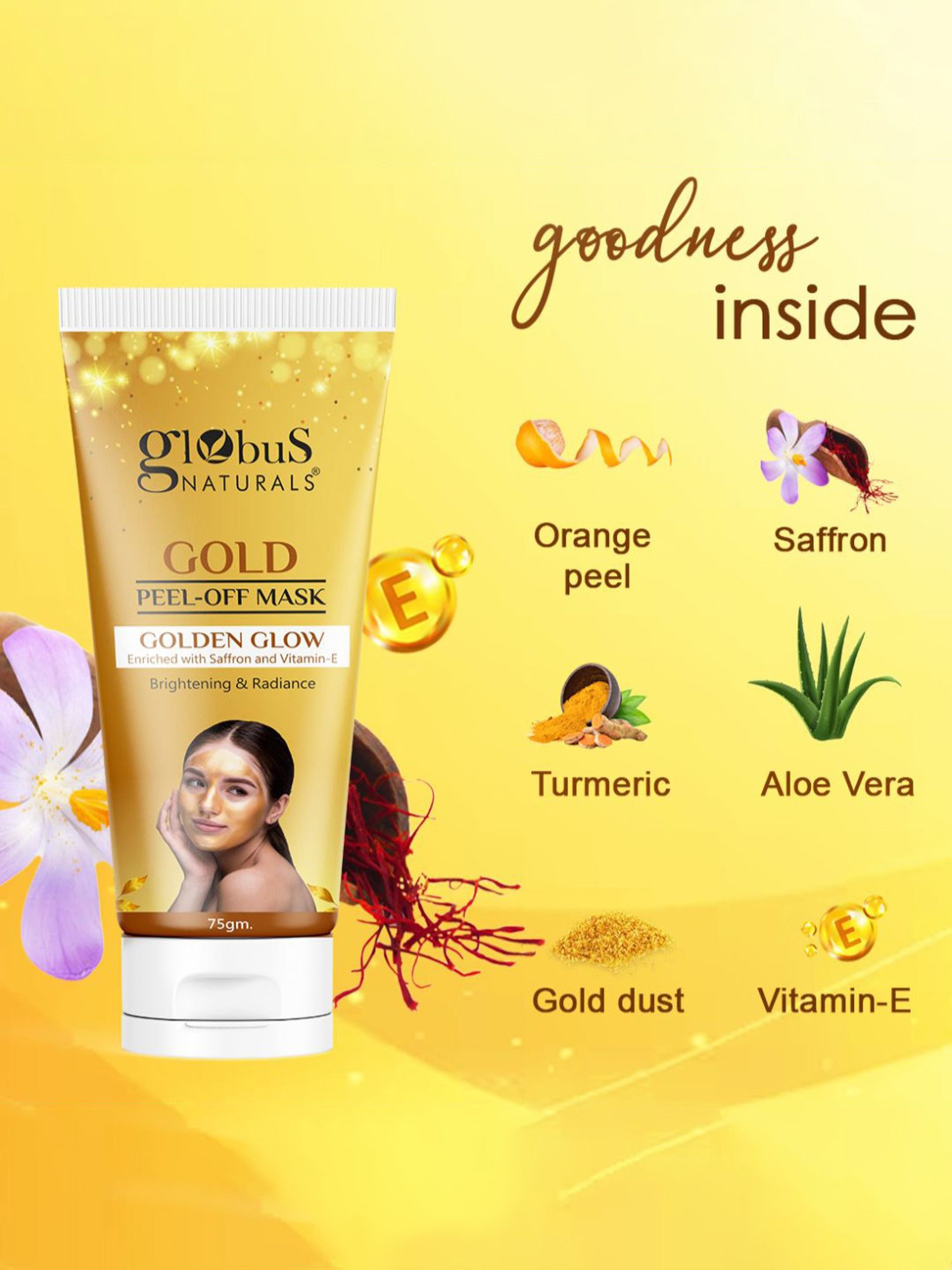 Globus Naturals Gold Peel-Off Mask - 75 gm