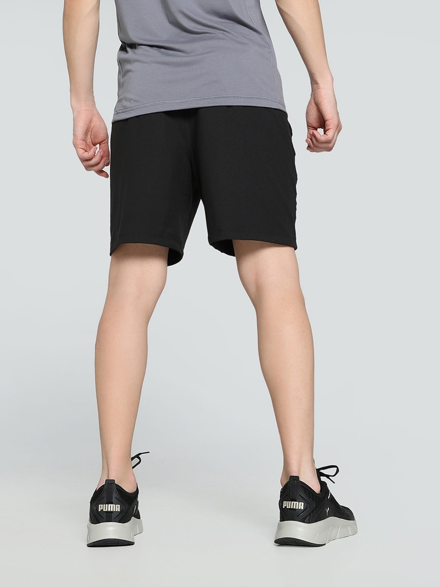 Puma Black Regular Fit Printed Sports Shorts